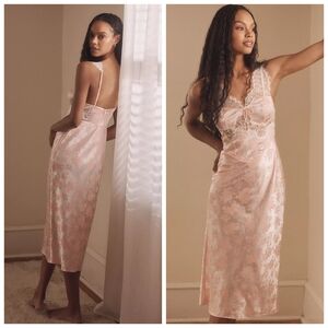 For Love & Lemons Audrey Jacquard Midi Slip Dress